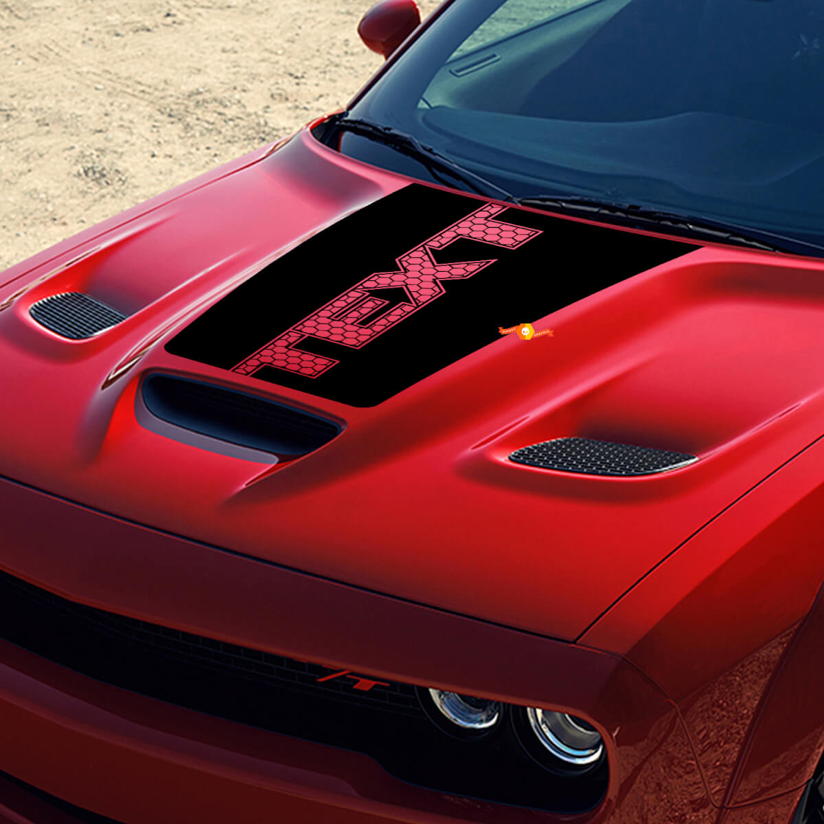 Calcomanía de vinilo personalizada estilo panal para capó de Dodge Challenger