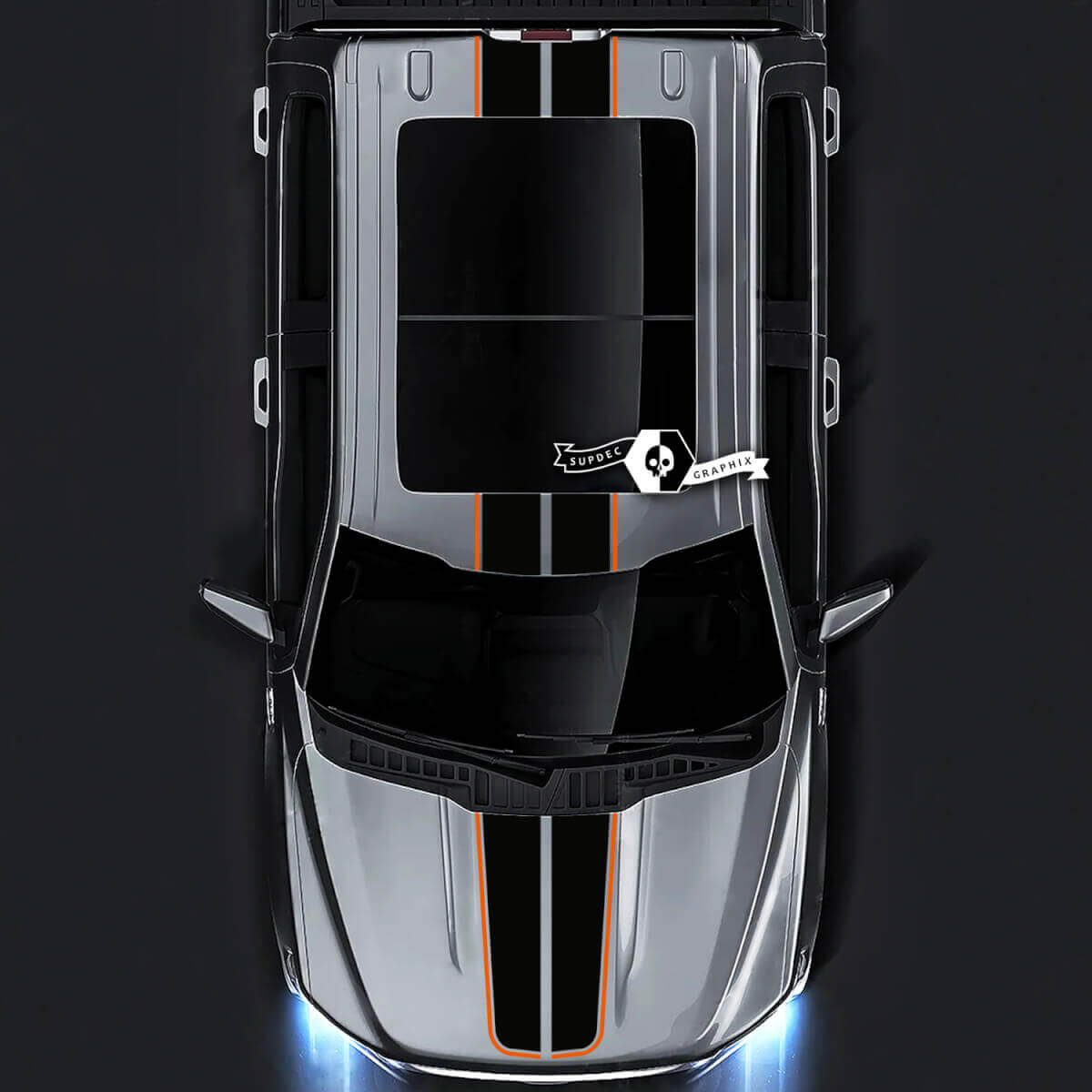 Ford F-150 XL XLT STX LARIAT Hood Techo Puerta trasera Trim Gráficos Calcomanías laterales Pegatinas 2 colores
