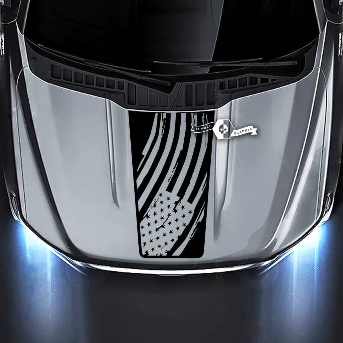 Ford F-150 XL XLT STX LARIAT Hood Flag USA Calcomanías gráficas pegatinas
