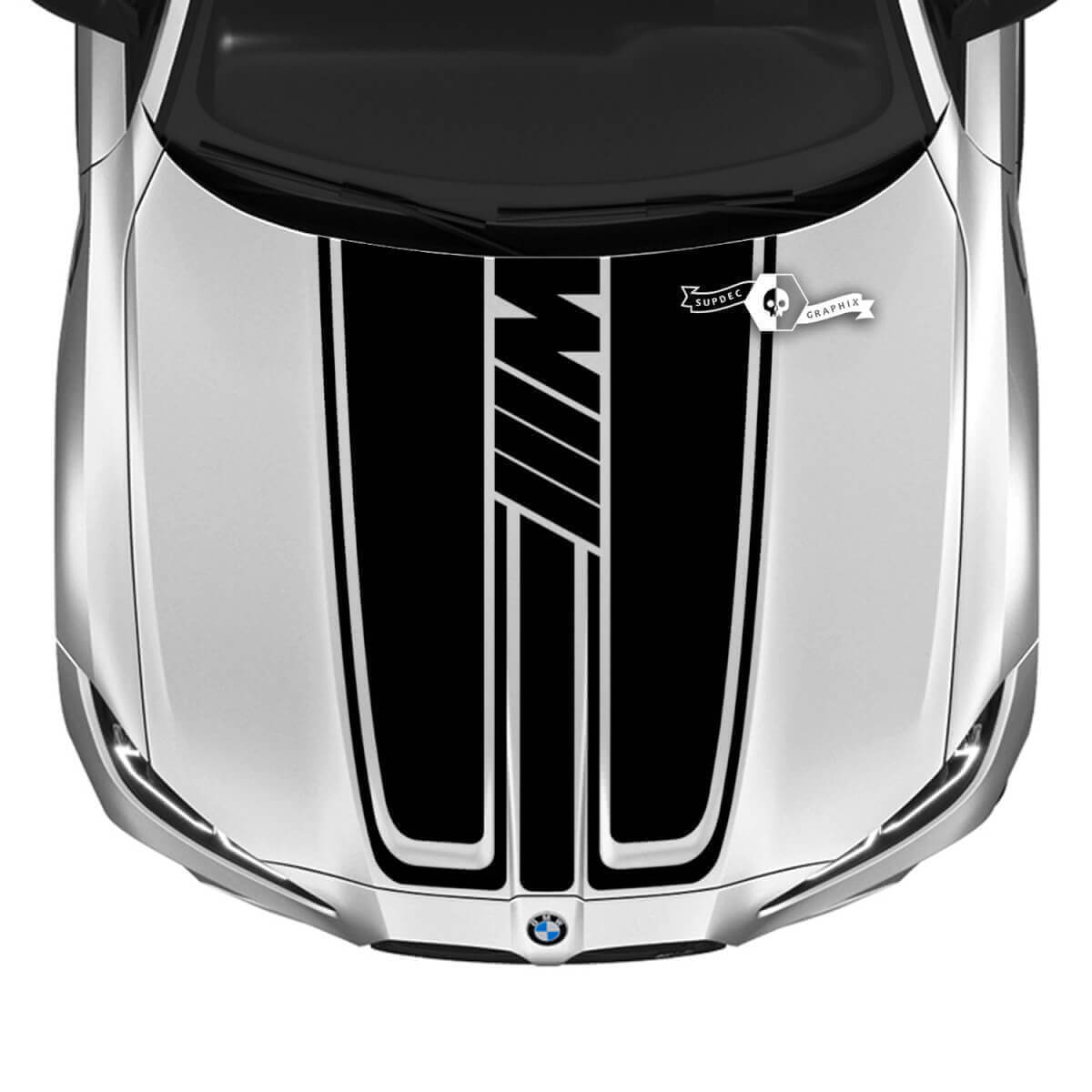 Calcomanía de franja para capó estilo M con logo M para BMW M3 M4 G80 G82 G83