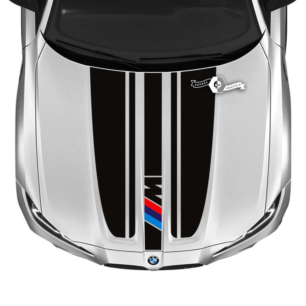 2021+ BMW M4 M3 G80 G82 G83 M Performance Hood M Color Logo Vinilo Calcomanía Etiqueta
