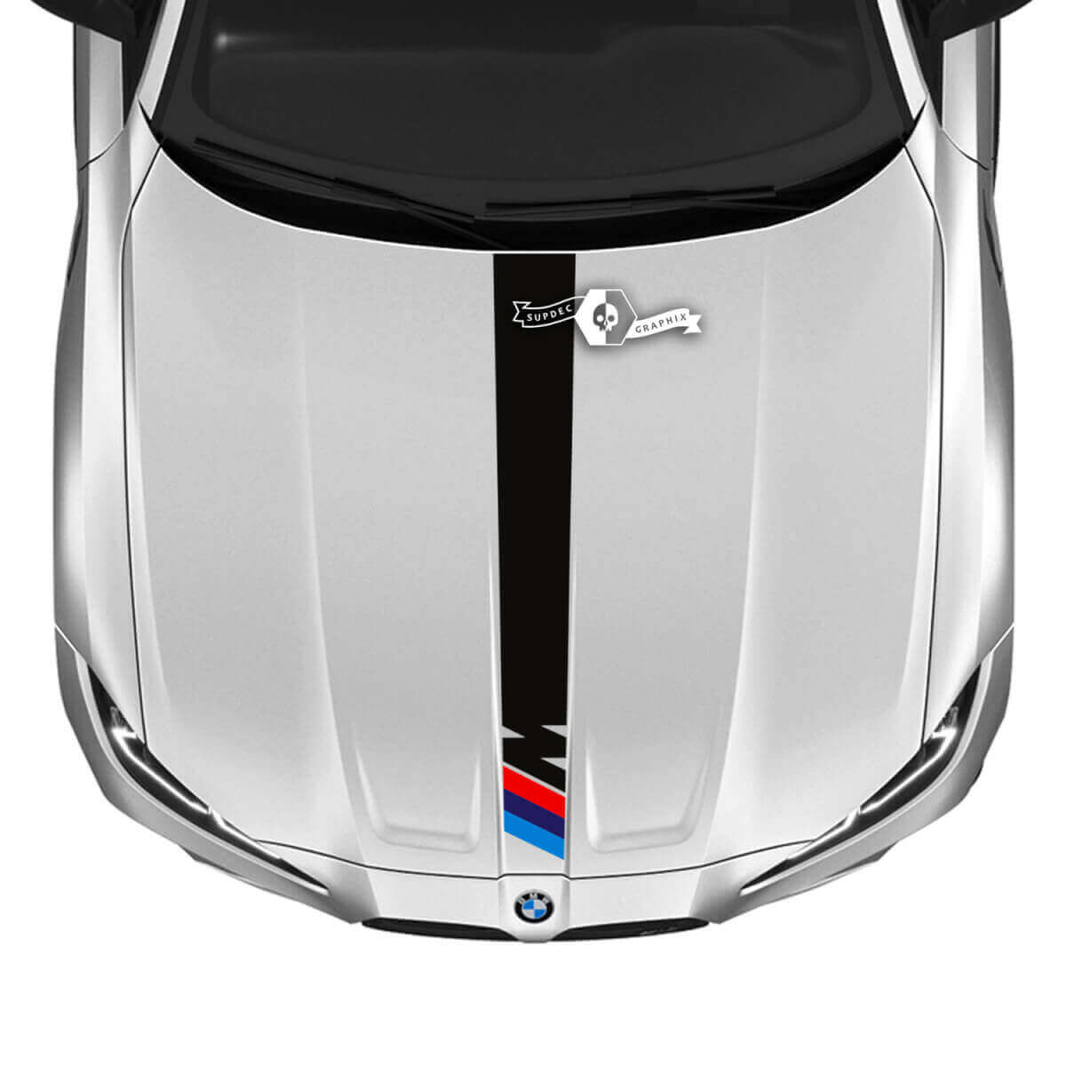 Calcomanía de vinilo con franja central estilo M para capó de BMW M3 M4 G80 G82 G83 2021+