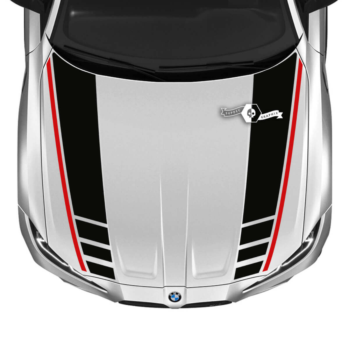 2021+ BMW M4 M3 G80 G82 G83 M Performance Hood M Logo Vinilo Calcomanía Etiqueta 2 colores
