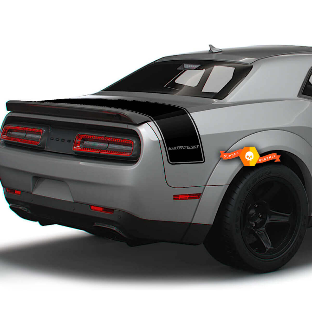 Calcomanías de Vinilo en Estilo Scat Pack para la Franja Trasera del Maletero para Dodge Challenger
