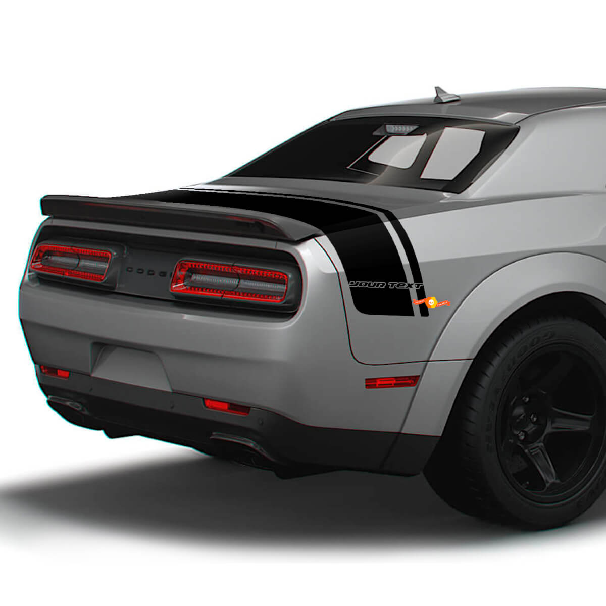 Pegatinas de vinilo personalizadas de franjas dobles para el maletero trasero Dodge Challenger