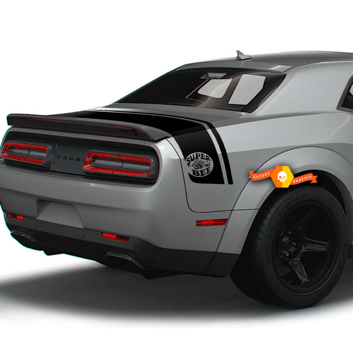 Calcomanías de vinilo con raya trasera estilo Super Bee para maletero de Dodge Challenger