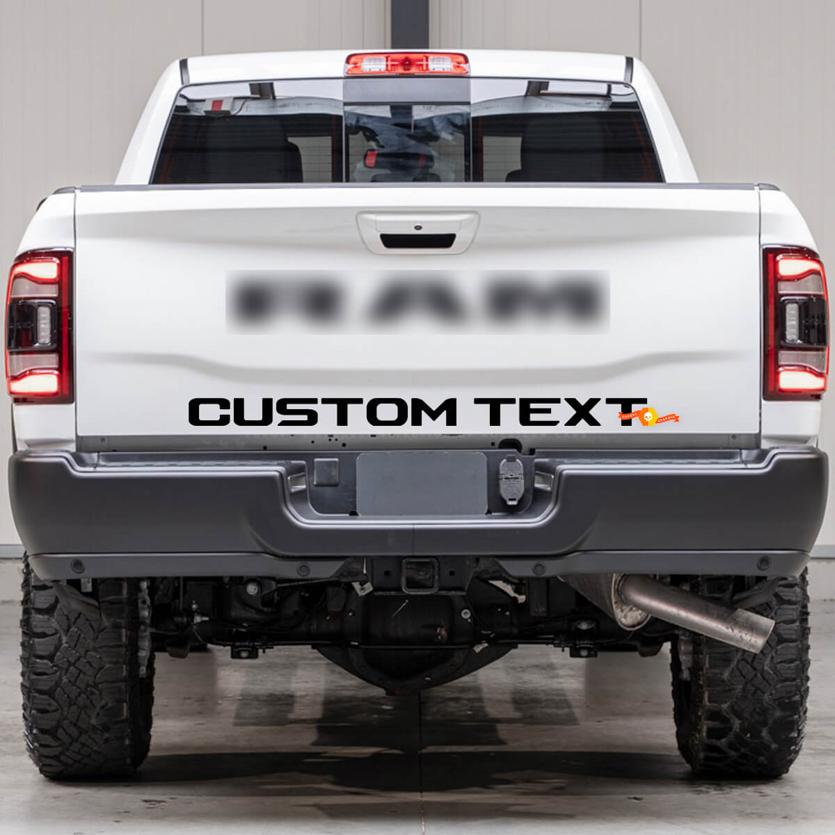 Vinilo adhesivo con letras personalizadas para portón trasero Dodge Ram Power Wagon