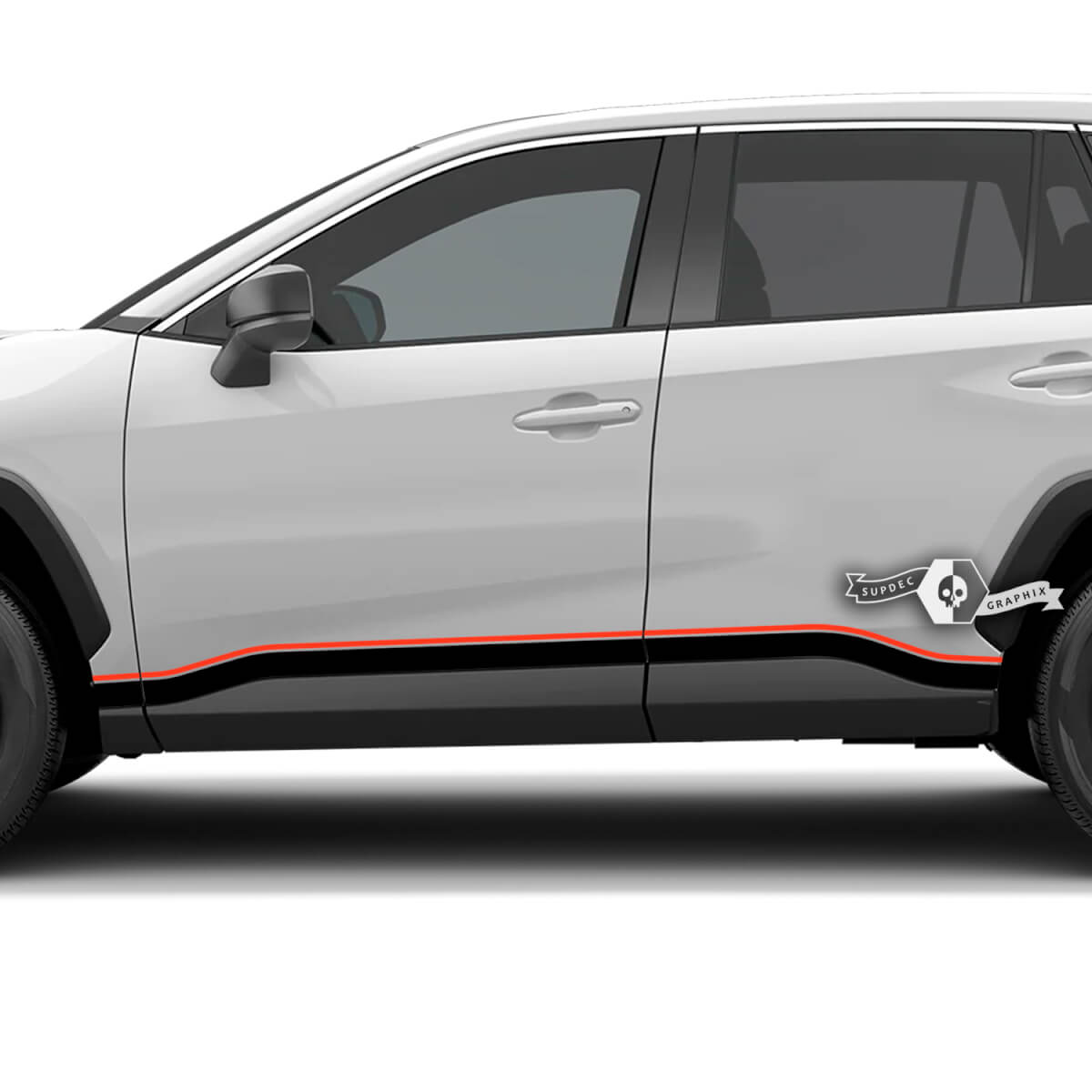 Calcomanía de Vinilo con Rayas Dobles Curvas para Paneles Laterales para Toyota RAV4 2019-2026