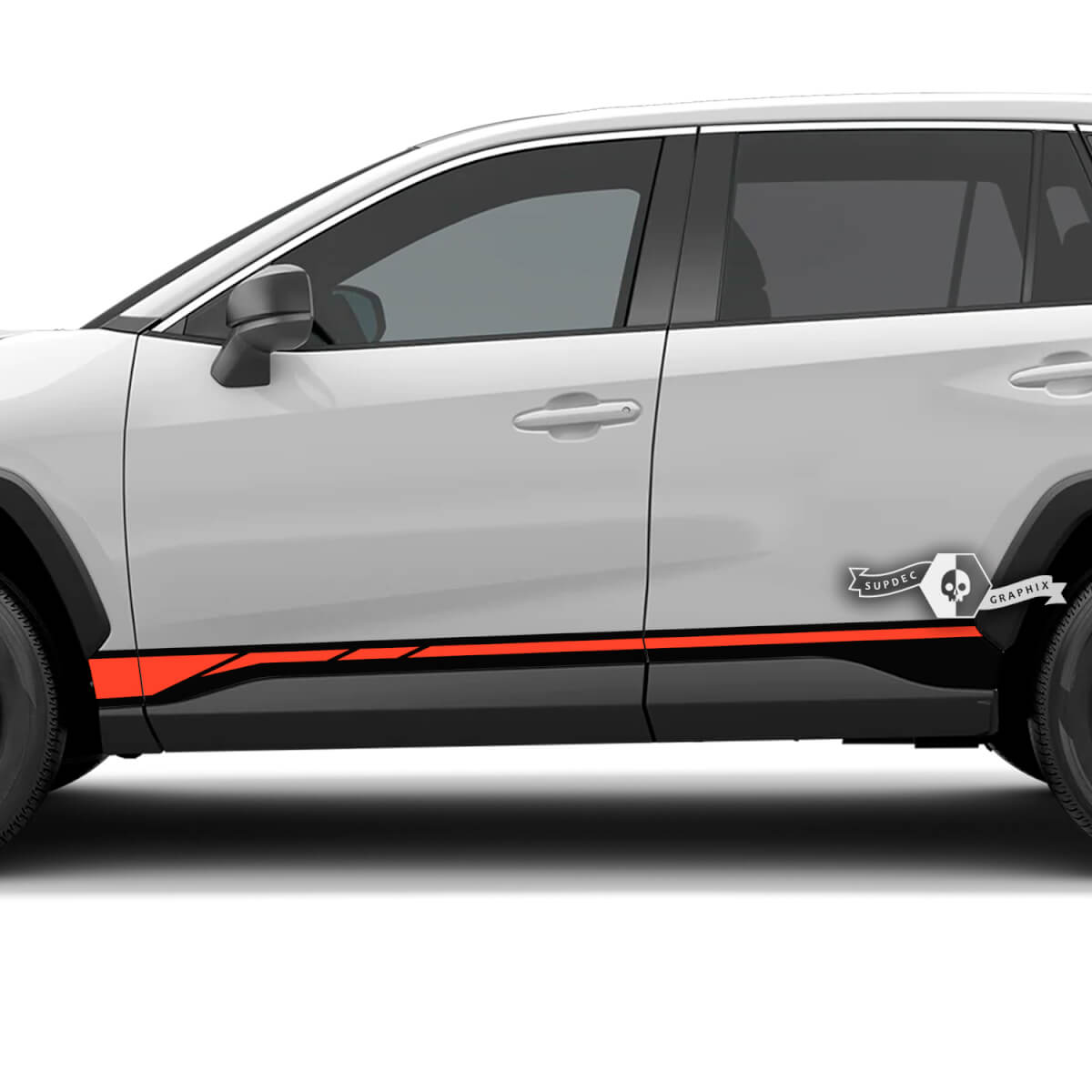 Calcomanía adhesiva de vinilo estilo racing para paneles laterales para Toyota RAV4 2019-2026