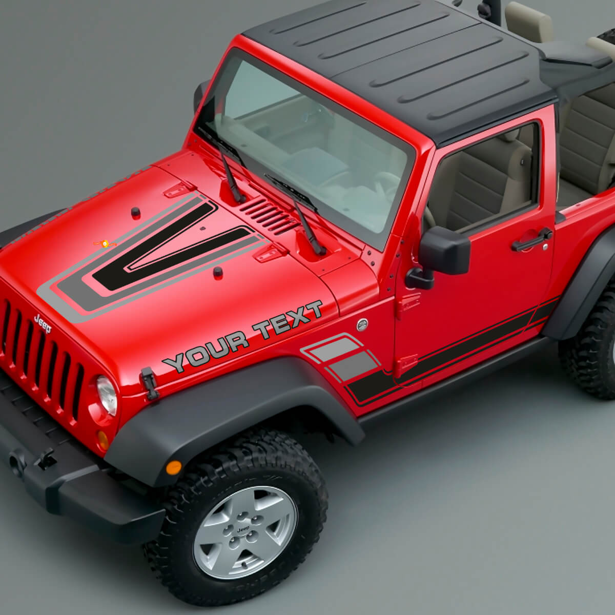 Kit de vinilos vintage de rayas para capó y laterales para Jeep Renegade CJ5 CJ7