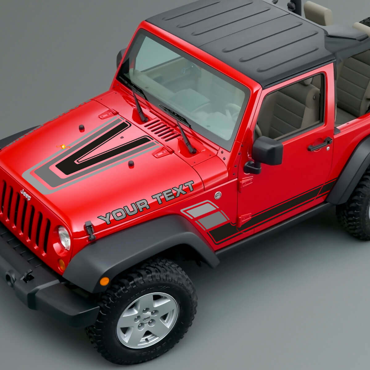 Kit de vinilos vintage de rayas para capó y laterales para Jeep Renegade CJ5 CJ7