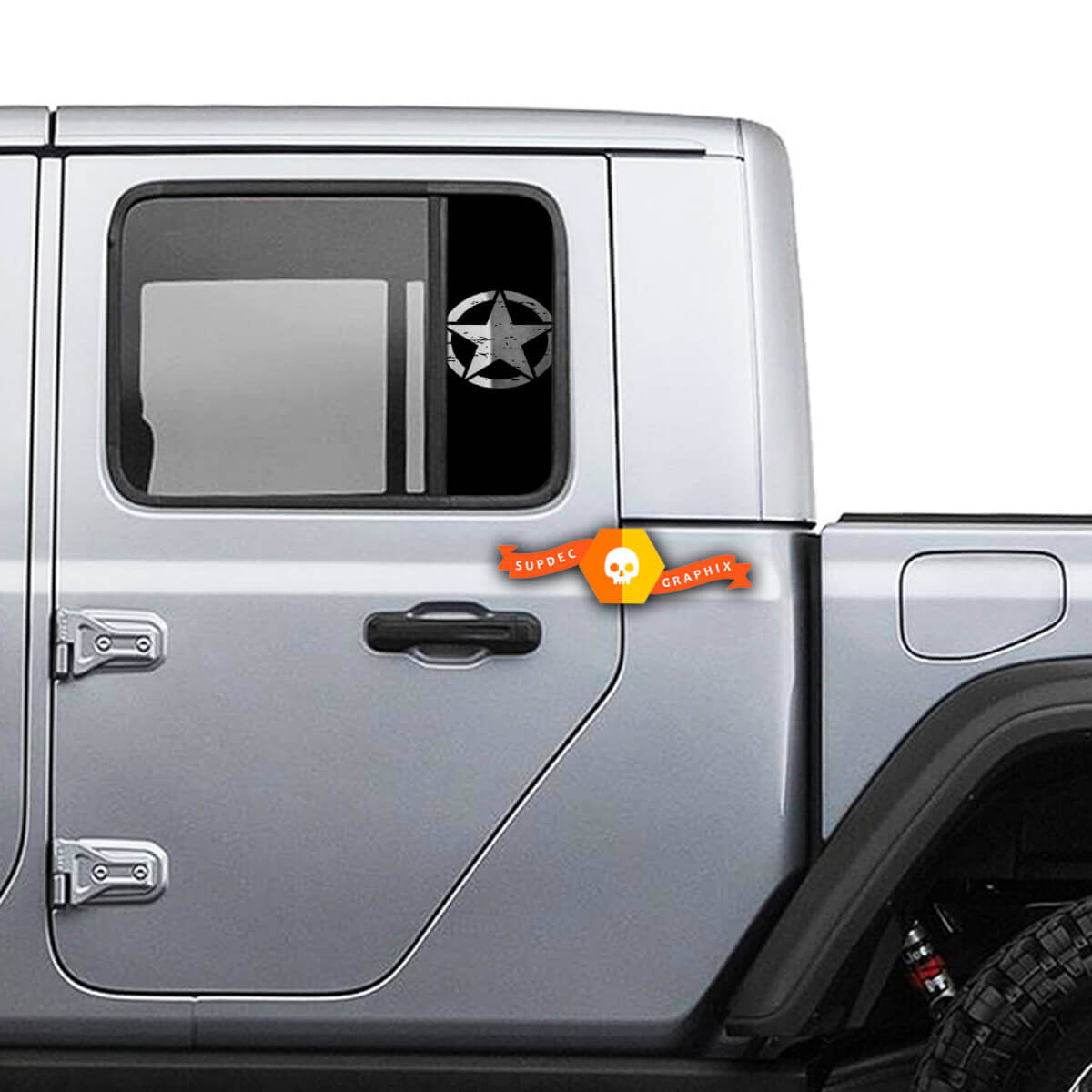 Pegatinas de vinilo ventana Army Star Destroyed 2 para Jeep Gladiator Wrangler