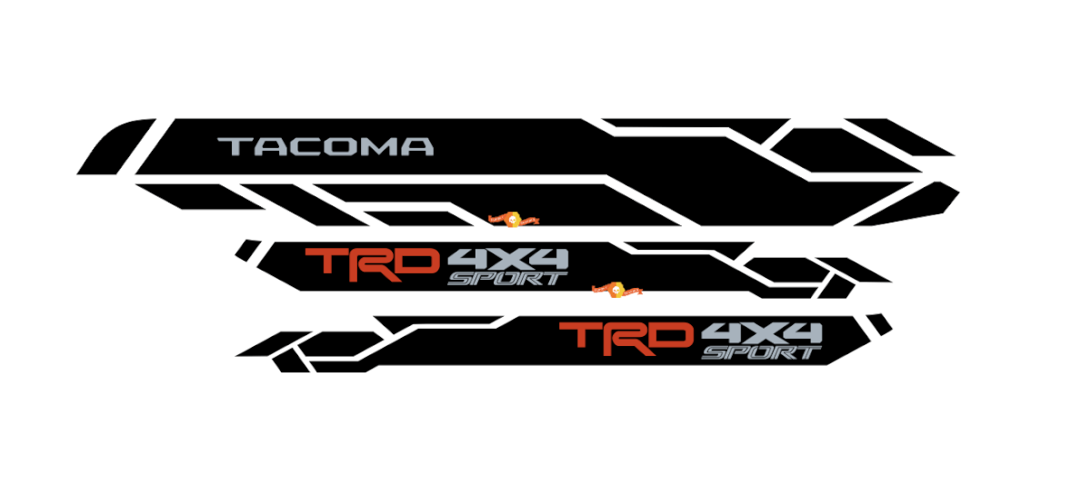 Par de calcomanías de vinilo pegatinas 4X4 Tacoma Toyota TRD Off Road Truck  puertas laterales Broken