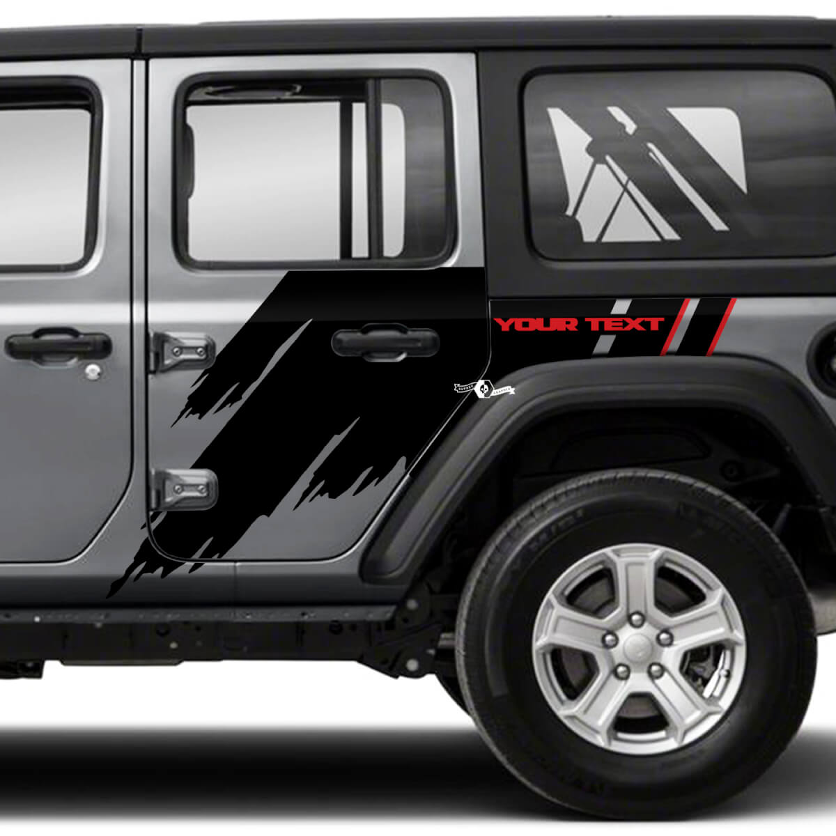 Par Jeep Wrangler Unlimited Splash Doors Side Mud 2 colores calcomanía gráfica JK 4 puertas
