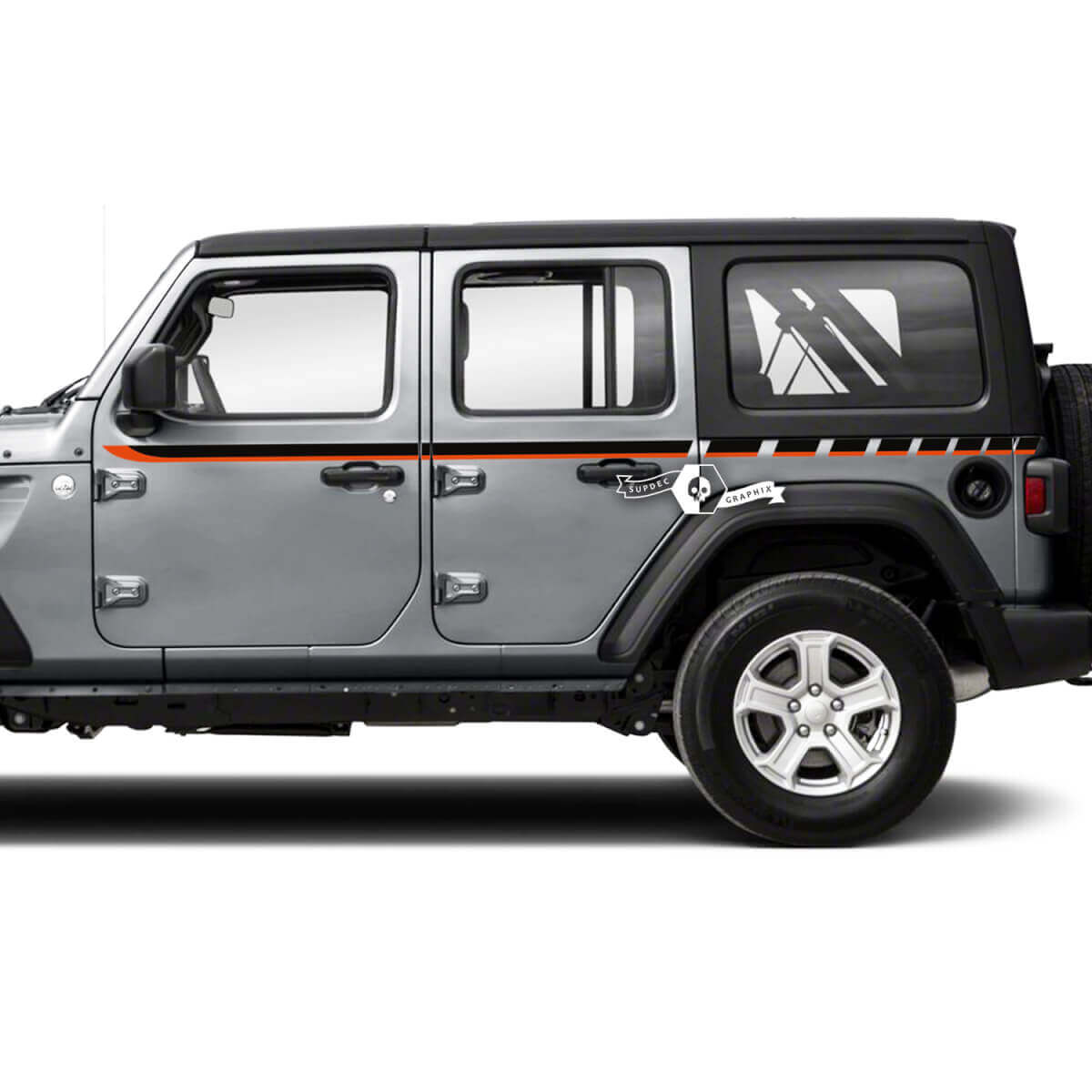 Par Jeep Wrangler Unlimited Accent Line Doors Fender Side Stripe Vinilo adhesivo calcomanía
