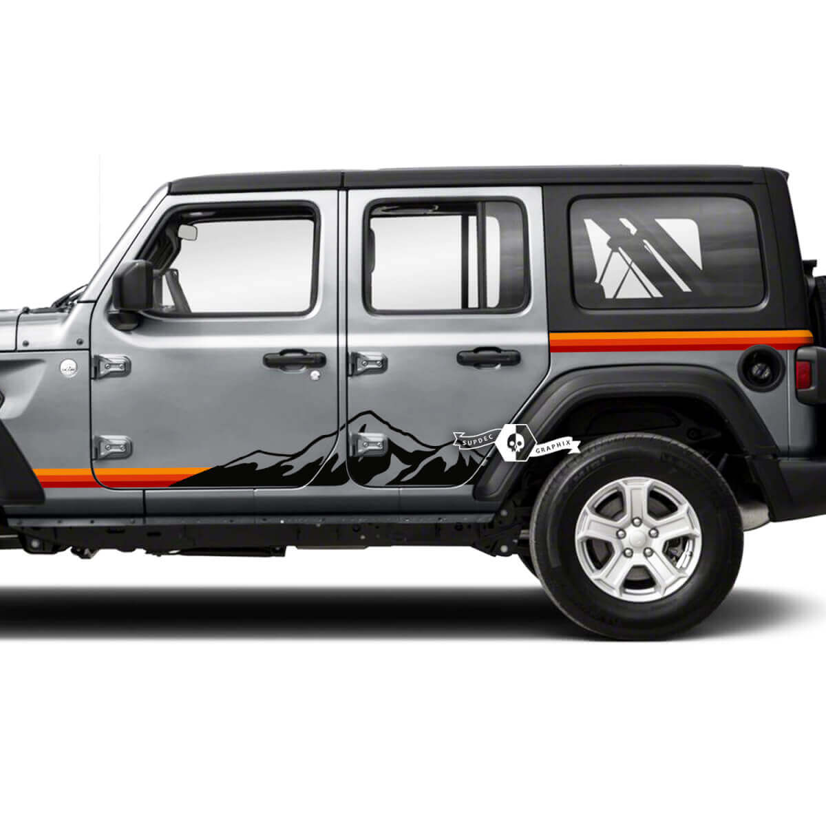 Kit de pegatinas de vinilo de franjas laterales vintage para Jeep Wrangler Unlimited