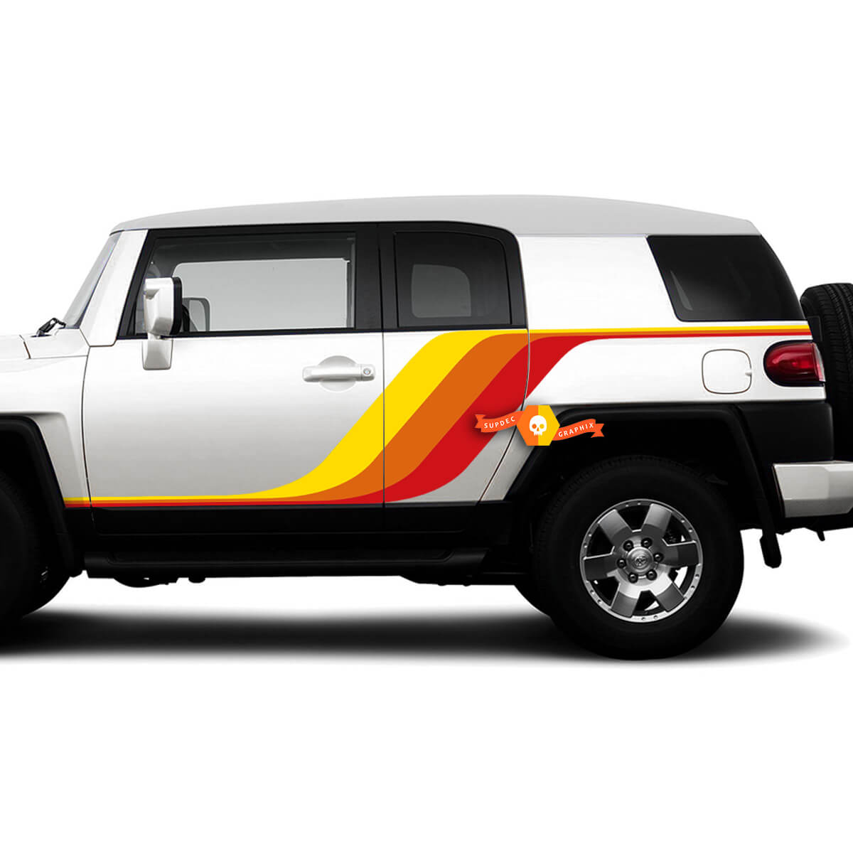 Toyota FJ Cruiser Side Retro Vintage puerta lateral rayas pegatina calcomanía gráficos
