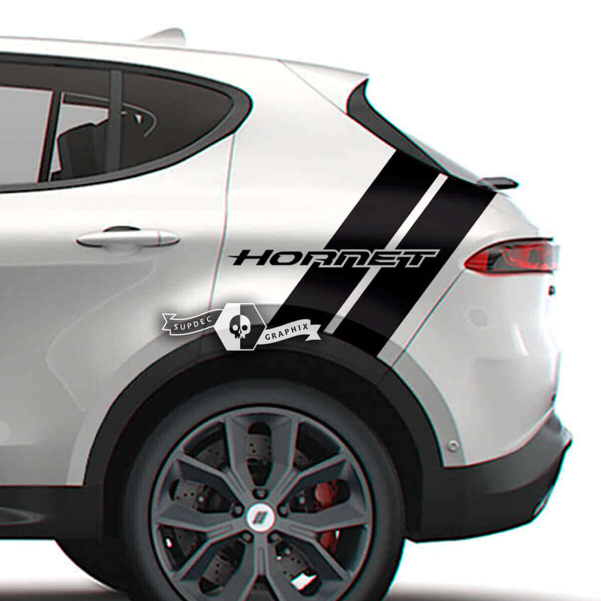 Pegatinas de vinilo con franjas dobles laterales traseras para Dodge Hornet RT GT