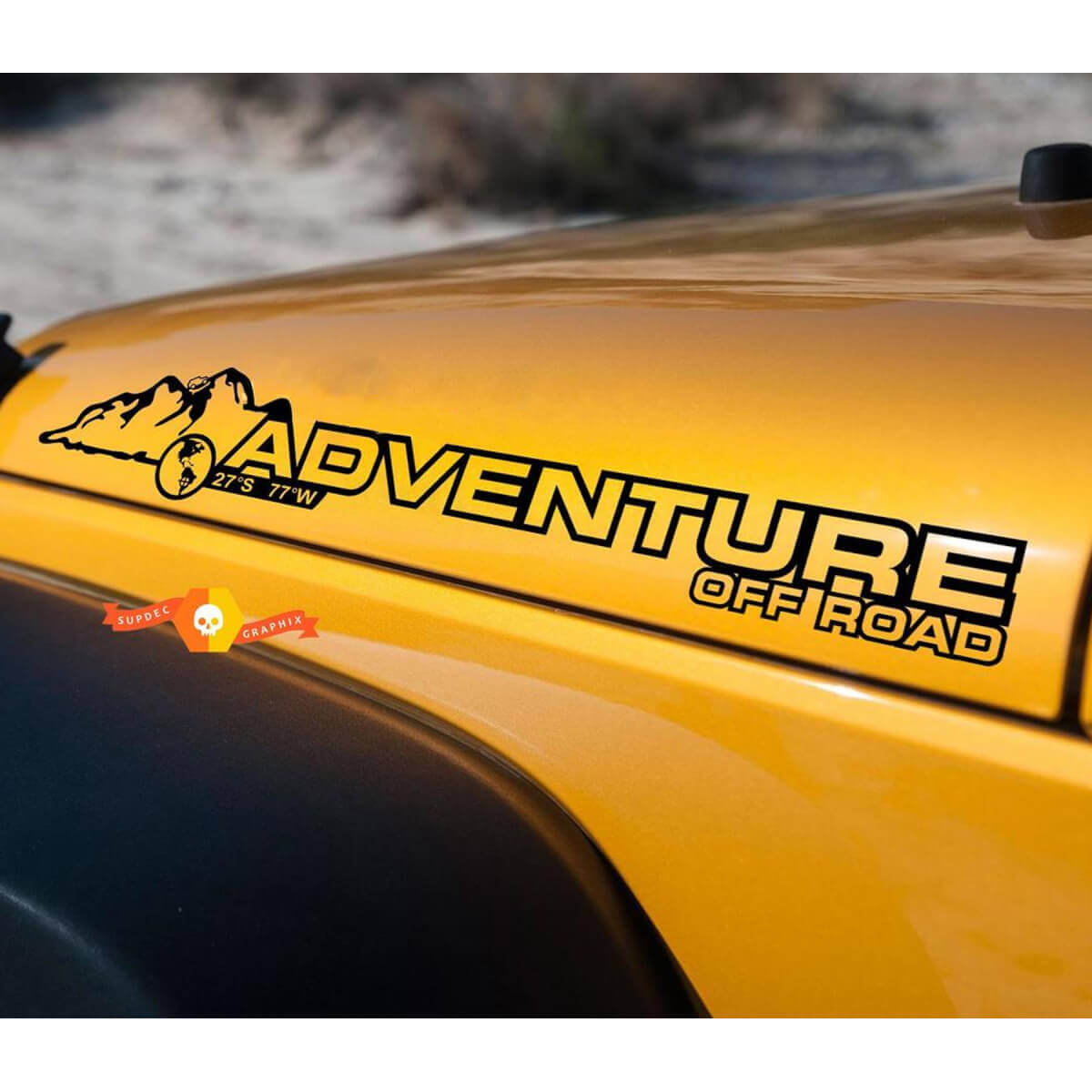Juego de vinilos adhesivos para capó Adventure Off Road para Jeep Wrangler