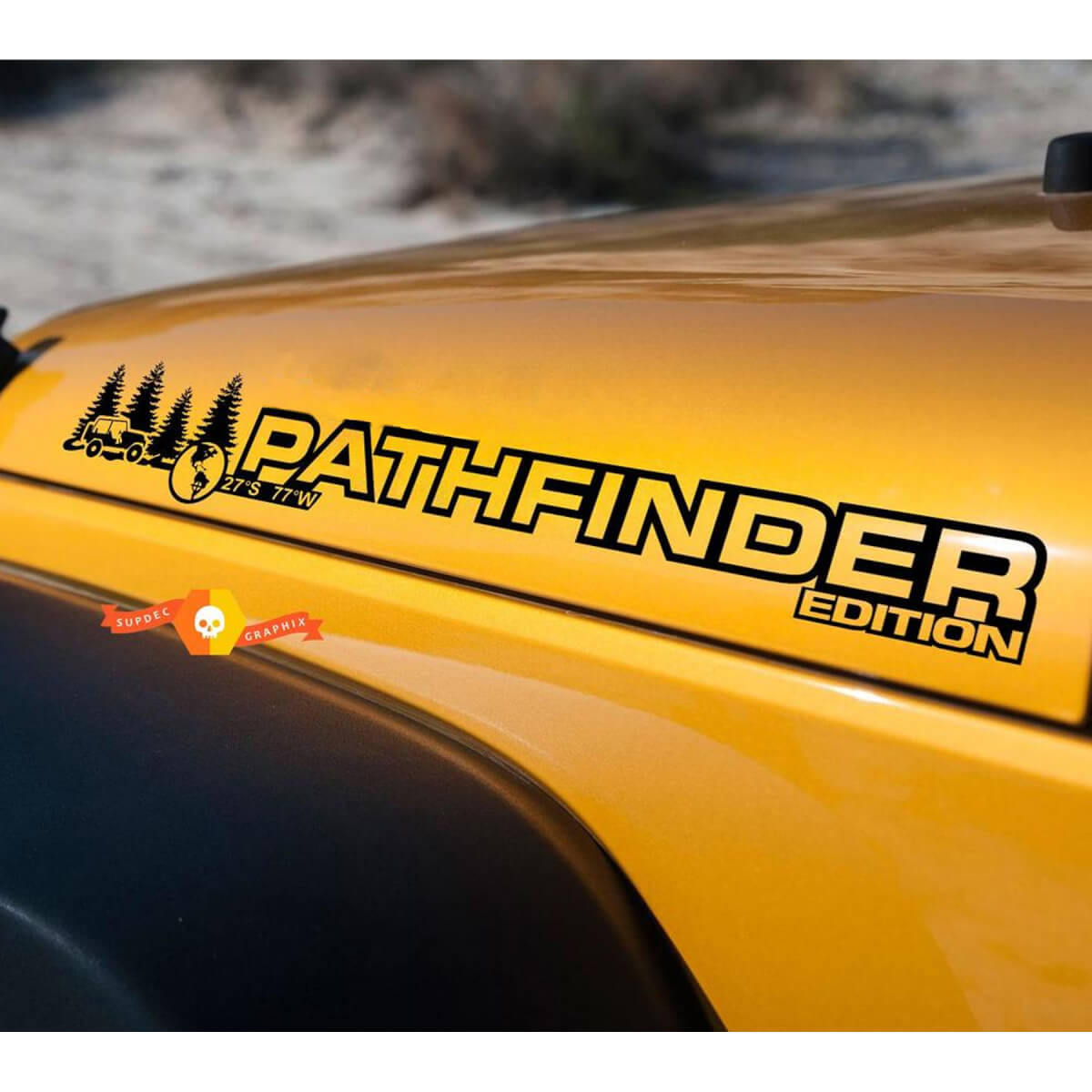 Juego de adhesivos vinílicos para capó Pathfinder para Jeep Wrangler Rubicon Sahara JK CJ TJ YJ