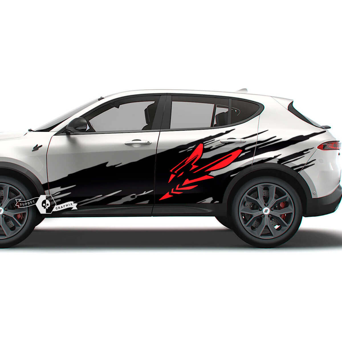 Par de calcomanías de vinilo para puertas Dodge Hornet, pegatinas laterales para salpicaduras, 2 colores
