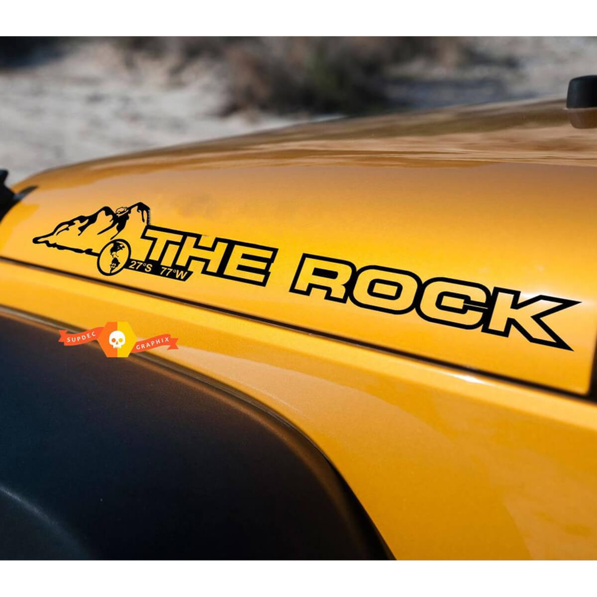 El Par de Calcomanías de Vinilo The Rock Hood para Jeep Wrangler Rubicon Sahara JK CJ TJ YJ