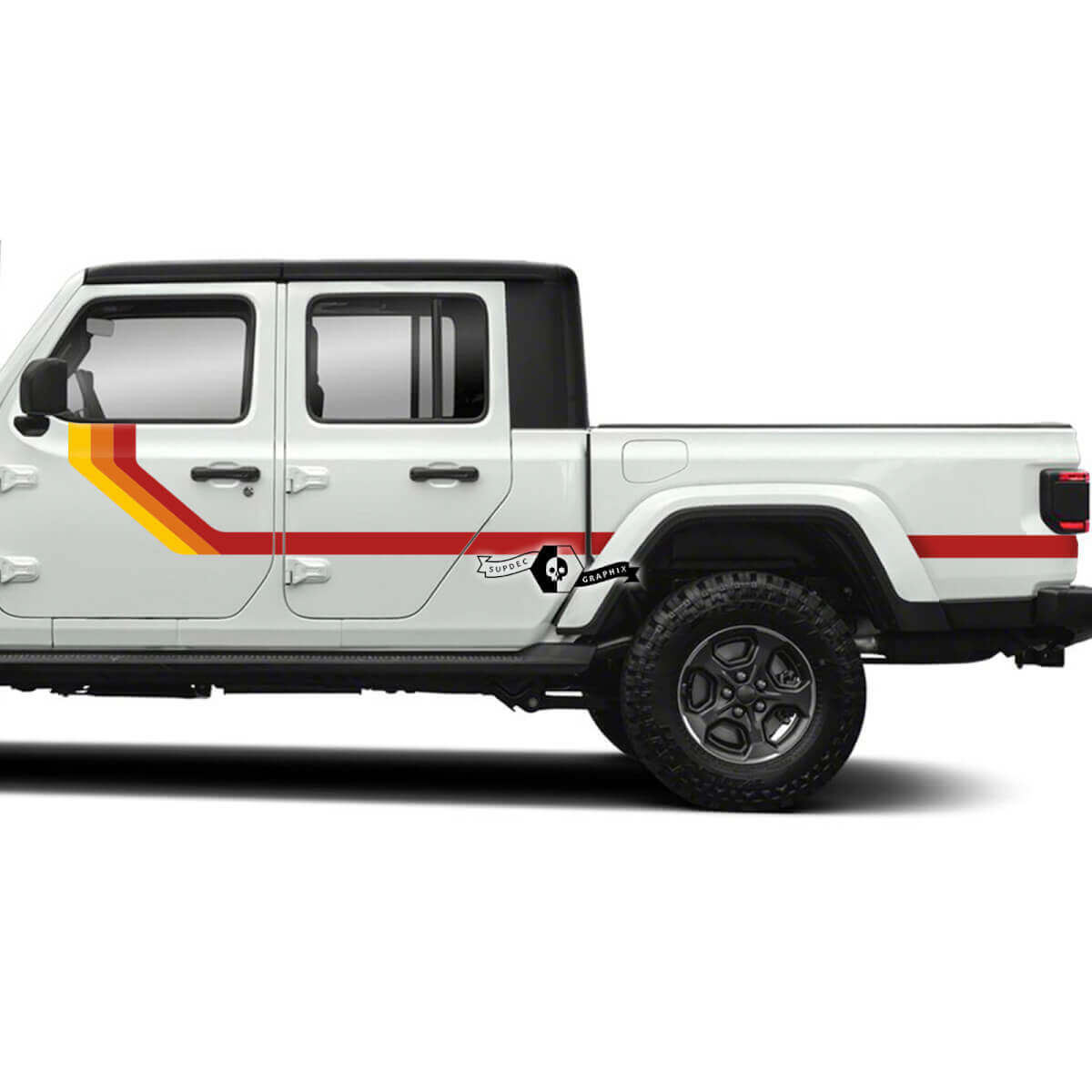 Par Jeep Gladiator Rubicon retro vintage Puertas 4x4 Off-Road racing stripe kit sport Off Road 3 Colores
