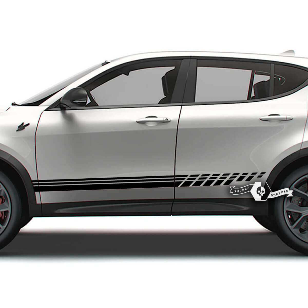 Par Dodge Hornet Puertas Rayas laterales Panel basculante Fender Hornet Logo Calcomanías de vinilo Pegatinas
