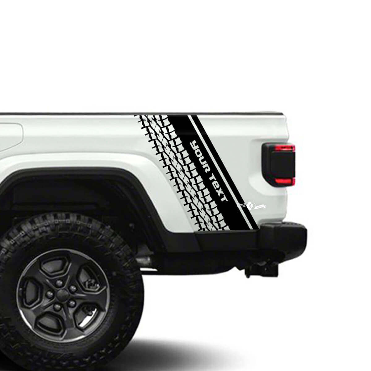 Juego de vinilos adhesivos de rayas exteriores para guardabarros laterales con huellas de neumáticos 4x4 para carreras todoterreno para Jeep Gladiator