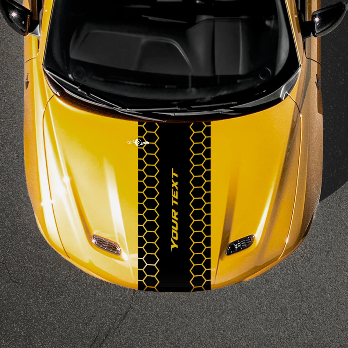 Calcomanía de vinilo personalizada con diseño de franjas en panal para capó para Dodge Hornet