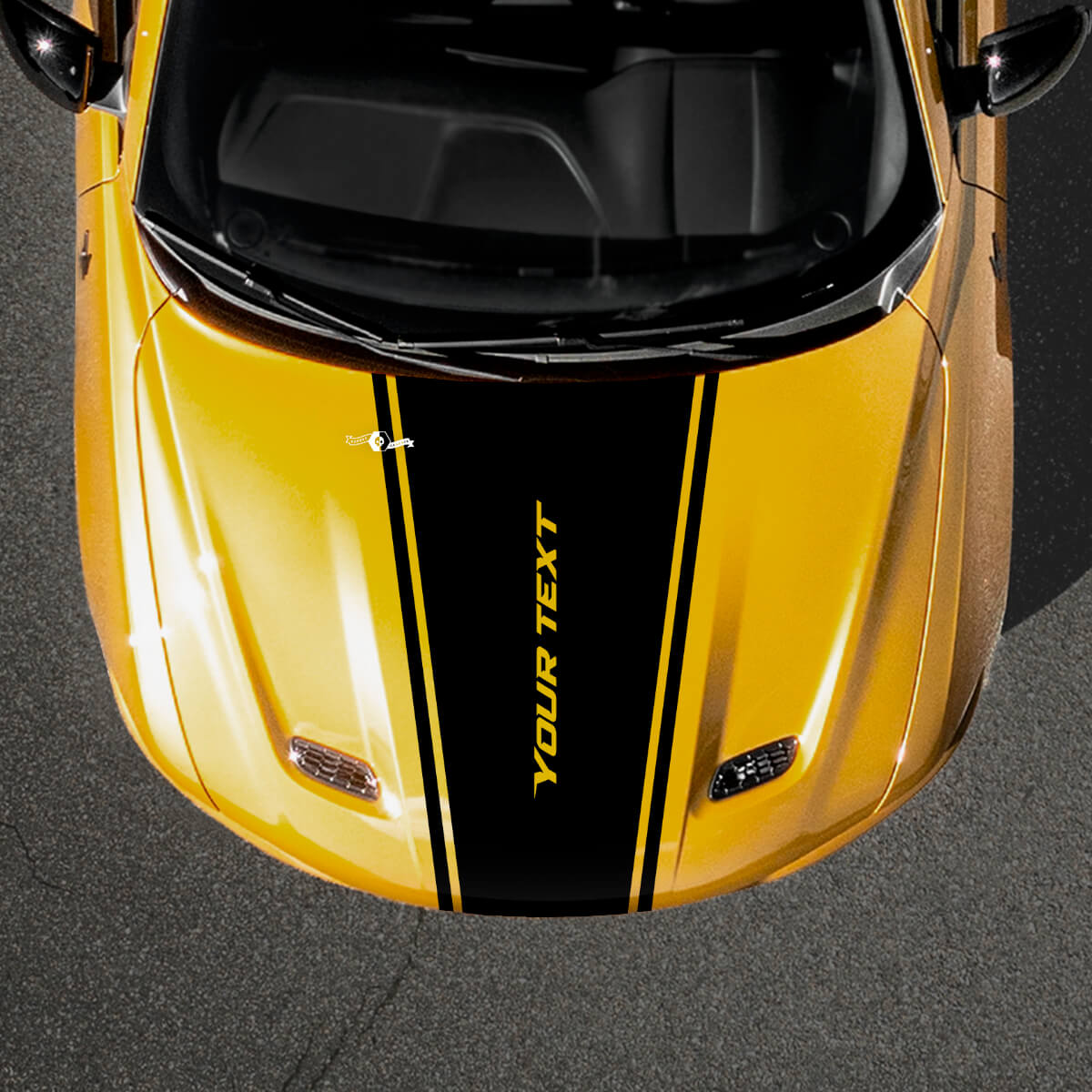 Franja de contorno cónica Pegatina personalizada de vinilo para capó para Dodge Hornet