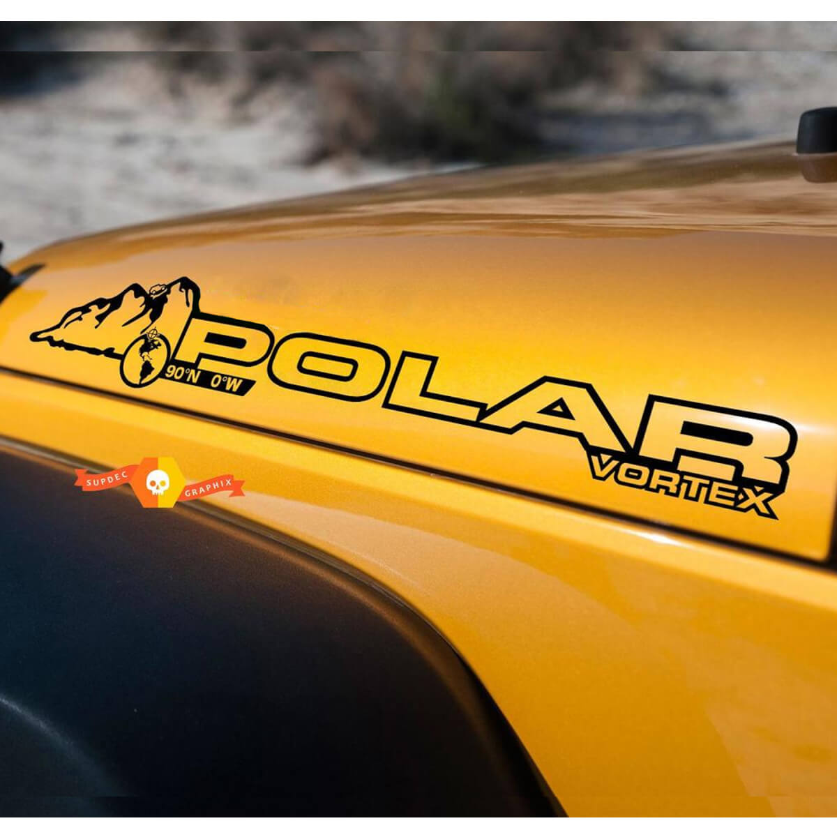 Polar Vortex Pegatina Vinilo para Capó Par para Jeep Wrangler Rubicon Sahara JK CJ TJ YJ