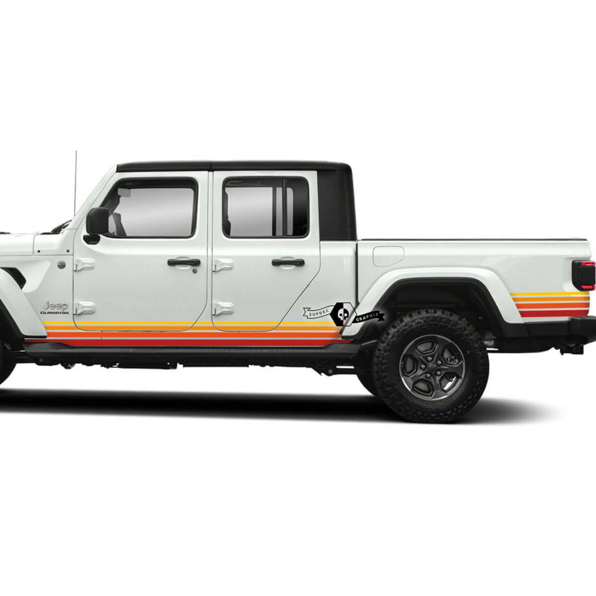 Kits gráficos - Jeep Gladiator Rubicon Retro Vintage 4x4 Rocker Panel Off-Road racing stripe kit sport Off Road

