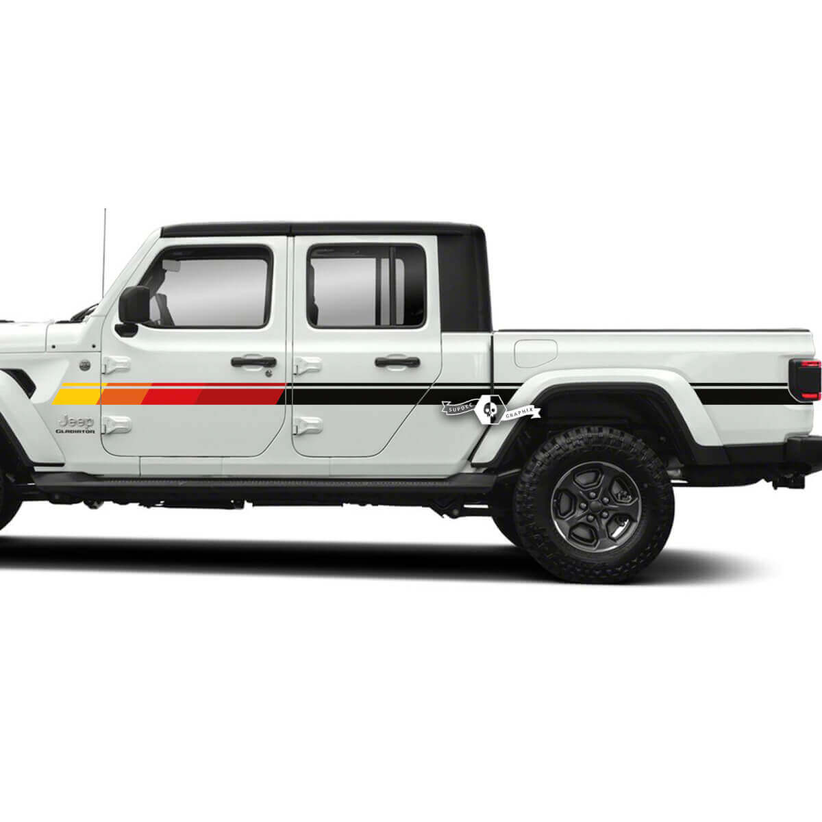 Kits Gráficos - Jeep Gladiator Rubicon Retro Vintage 4x4 Puertas Off-Road racing stripe kit sport Off Road
