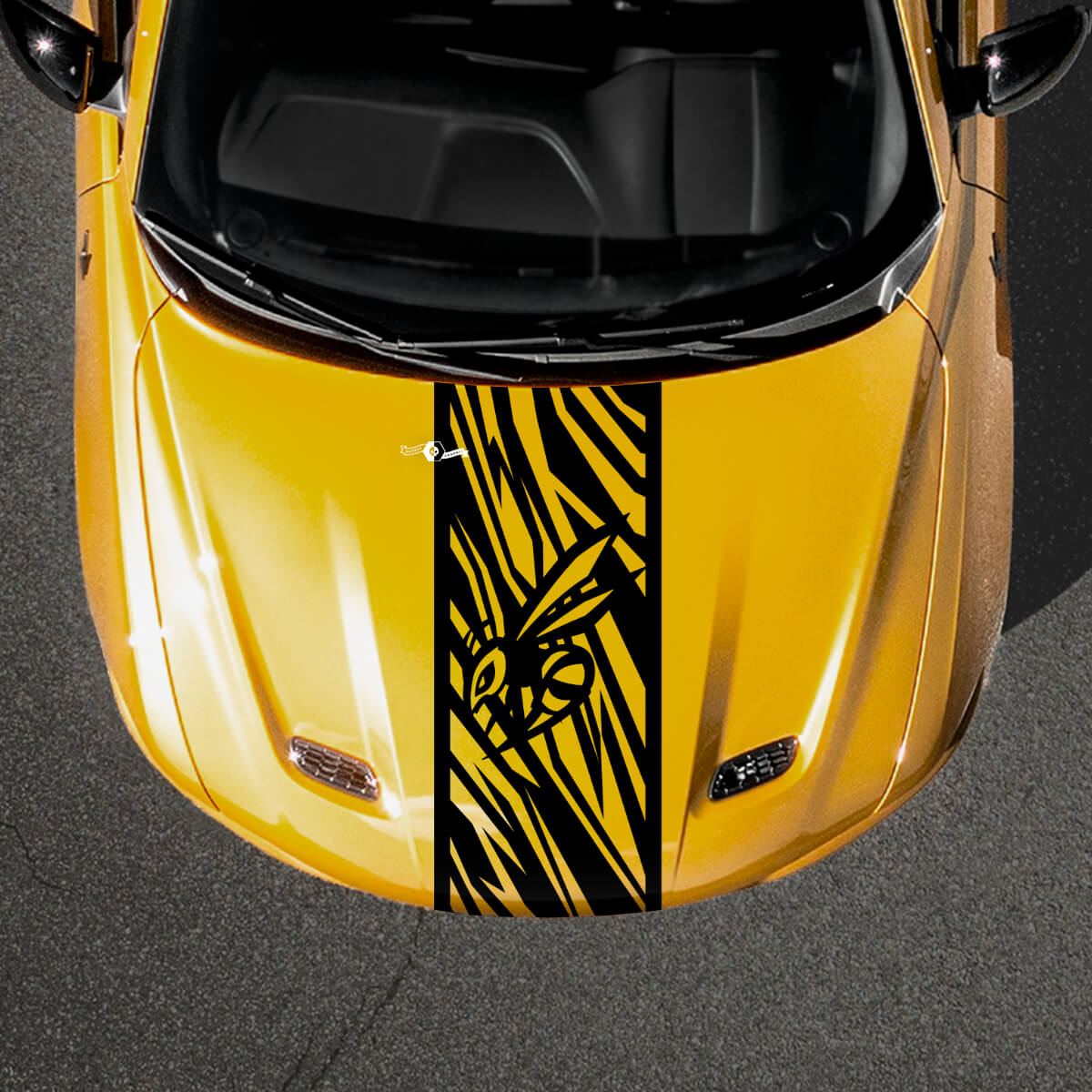 Calcomanía de vinilo con franjas para capó con logotipo Hornet para Dodge Hornet