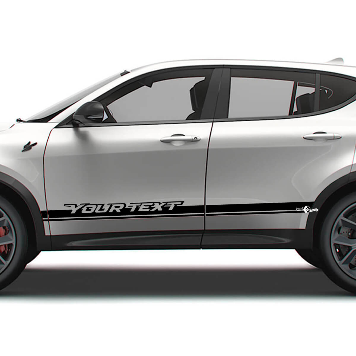 Vinilo Decorativo con Texto Personalizado de Rayas Laterales para Dodge Hornet