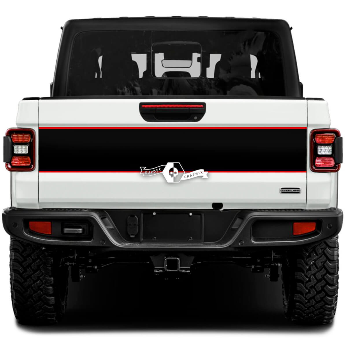 Jeep Gladiator Wrap Pegatinas Calcomanías Gráficos de vinilo Portón trasero Ajuste de la cama Pegatinas de vinilo Calcomanías 2 colores
