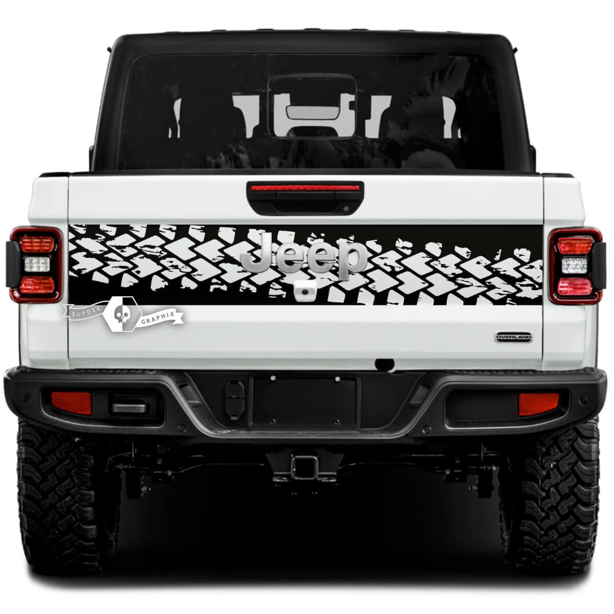 Jeep Gladiator Wrap Mud Tire Track Pegatinas Calcomanías Vinilo Gráficos Portón Trasero Cama Vinilo Pegatinas Calcomanías
