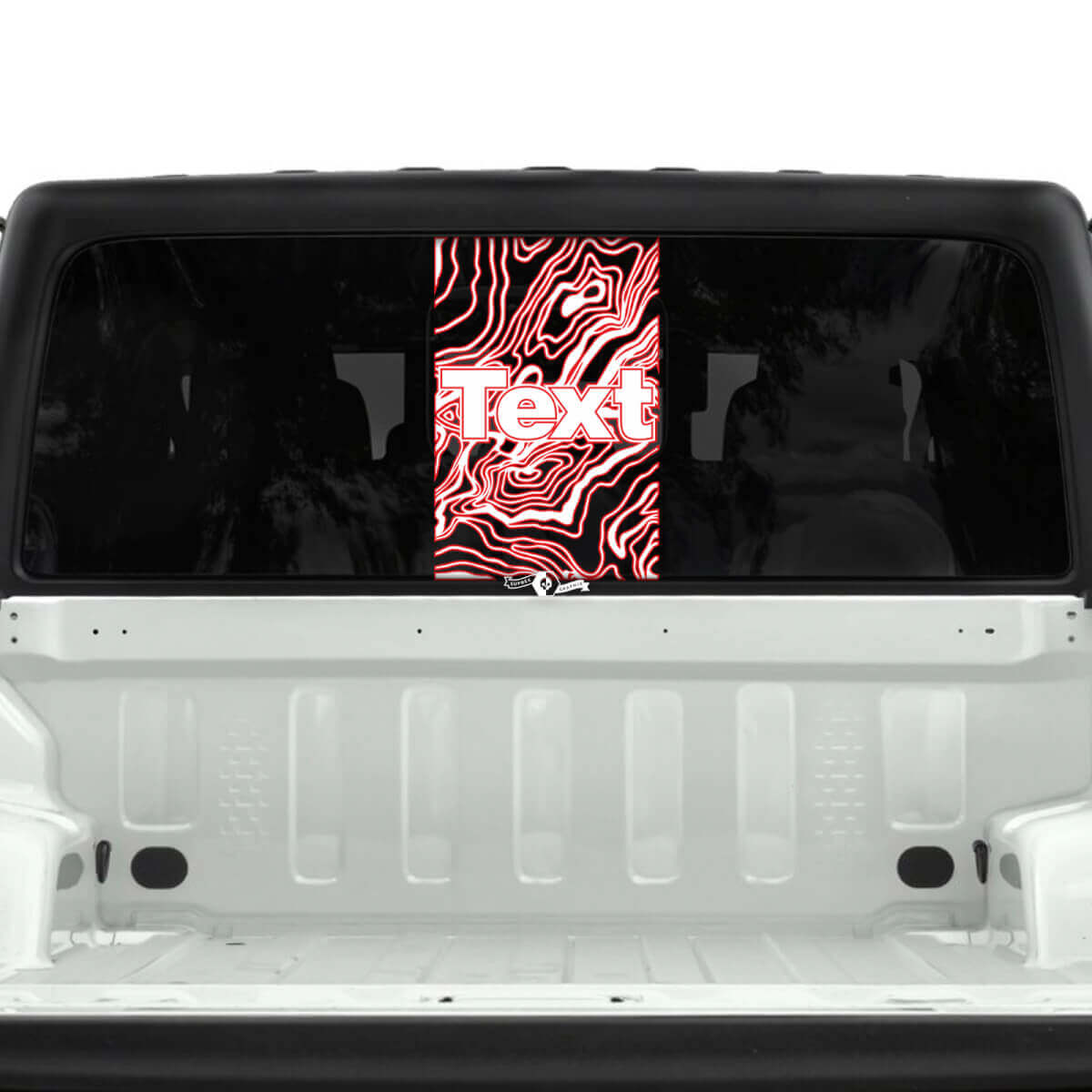 Jeep Gladiator ventana trasera EE. UU. Mapa topográfico pegatinas calcomanías vinilo gráficos rayas 2 colores
