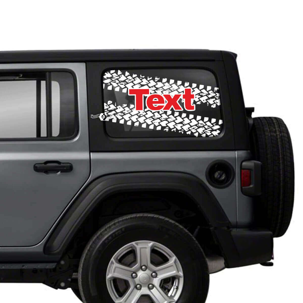 Pegatinas de vinilo para ventana trasera con doble huella de neumático para Jeep Wrangler Unlimited