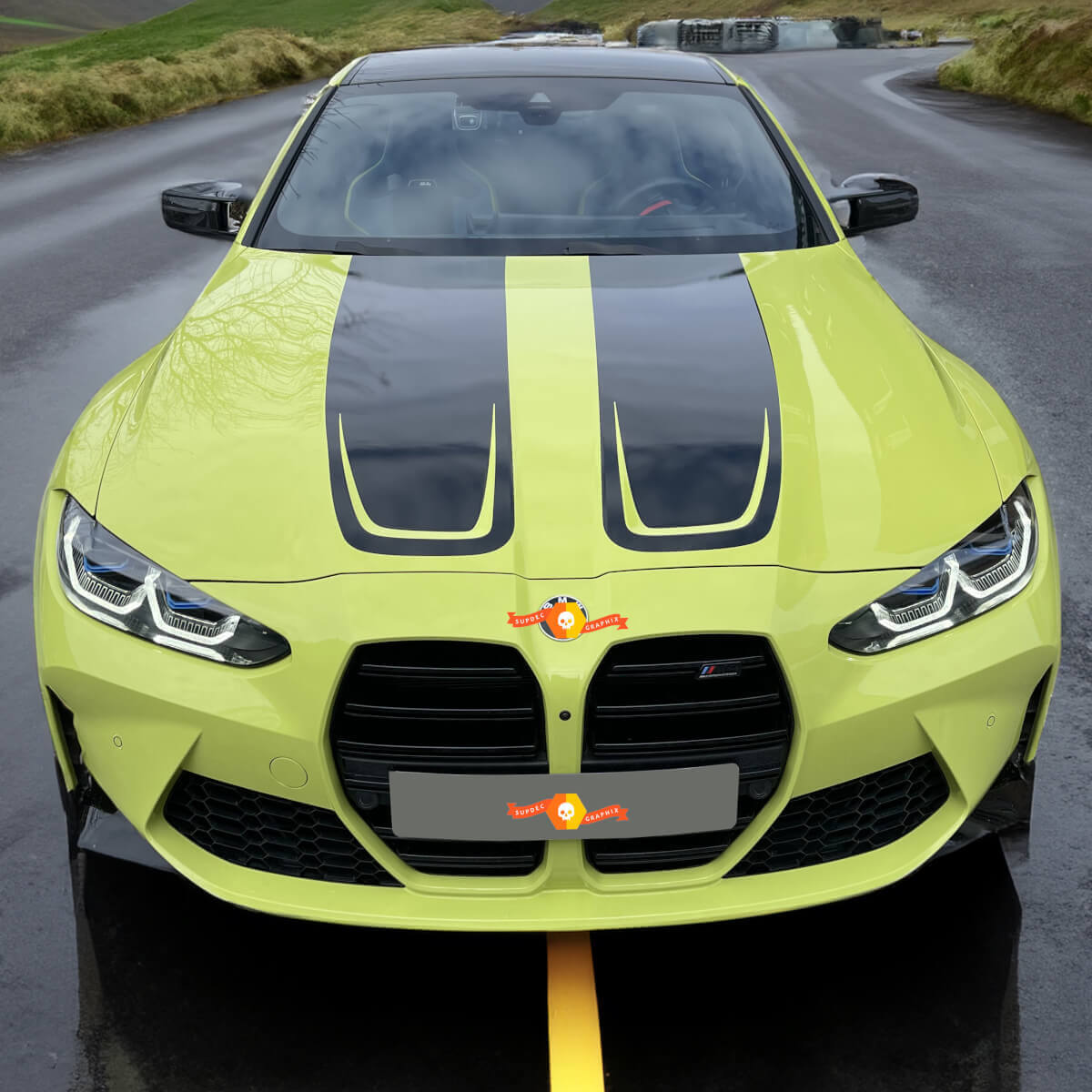 Calcomanía adhesiva de vinilo de estilo CSL para capó, franjas para BMW M4 M3 G80 G82 G83 2021+