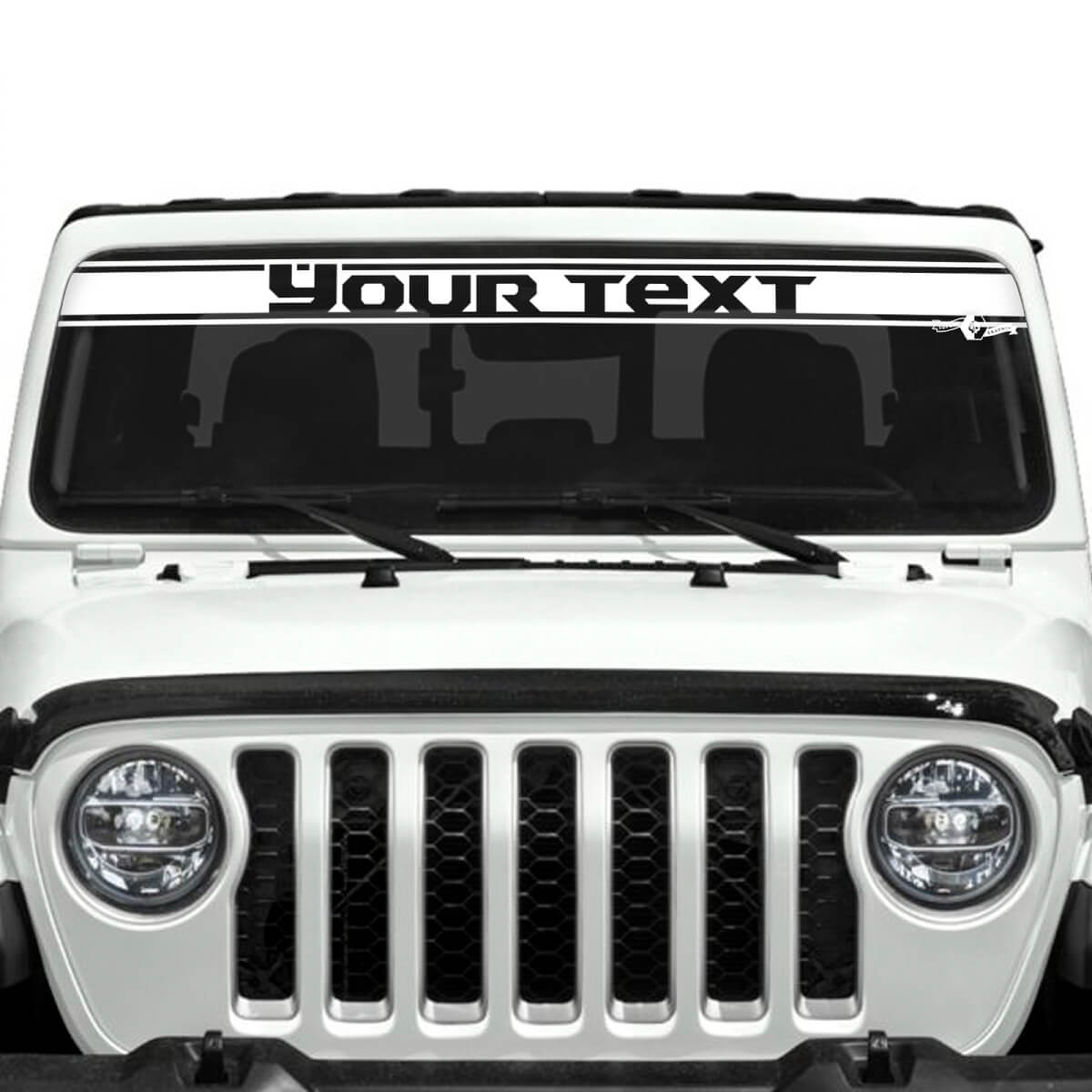 Pegatinas de vinilo para el parabrisas con texto personalizado para Jeep Gladiator
