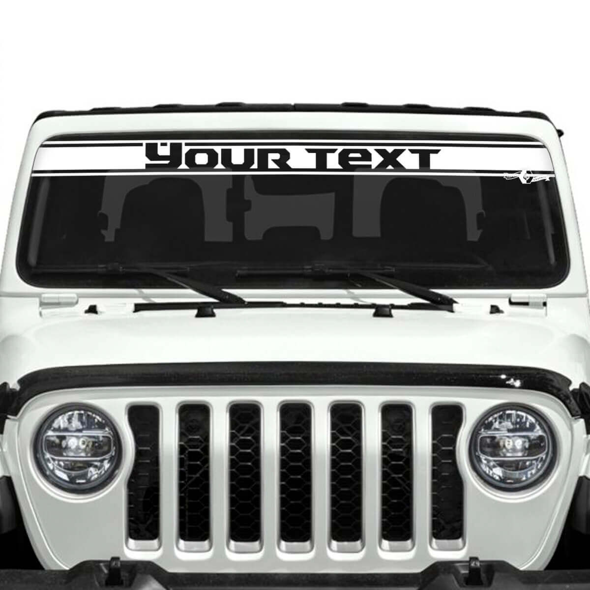 Pegatinas de vinilo para el parabrisas con texto personalizado para Jeep Gladiator