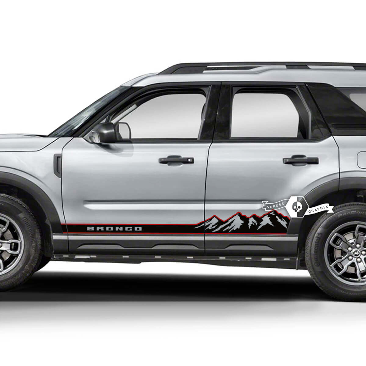 2x Musclecar horse Mountains Forest Doors Logotipo lateral Calcomanías adhesivas 2 colores
