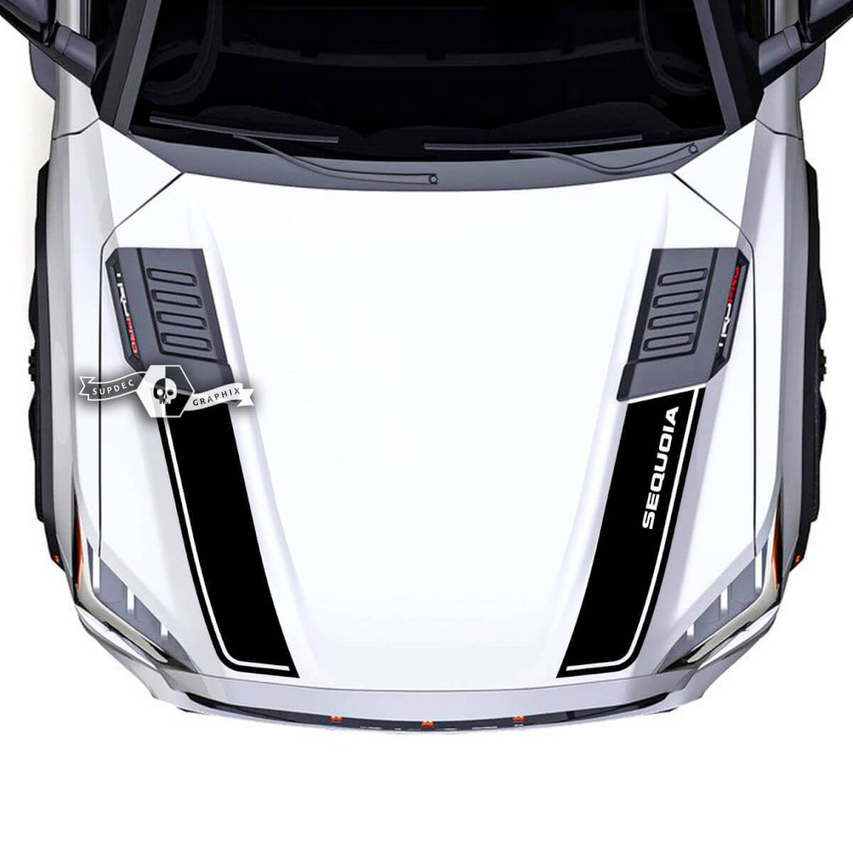 Toyota Sequoia Hood Trim Vinilo Pegatinas Calcomanía se adapta a Toyota Sequoia Derramado
