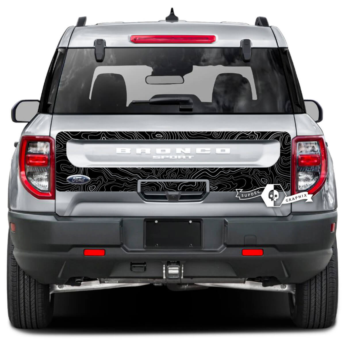 Musclecar horse portón trasero cama mapa topográfico Splash Wrap calcomanías pegatinas
