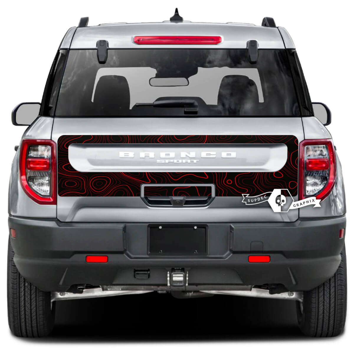 Ford Bronco puerta trasera cama mapa topográfico Splash Wrap calcomanías pegatinas 2 colores
