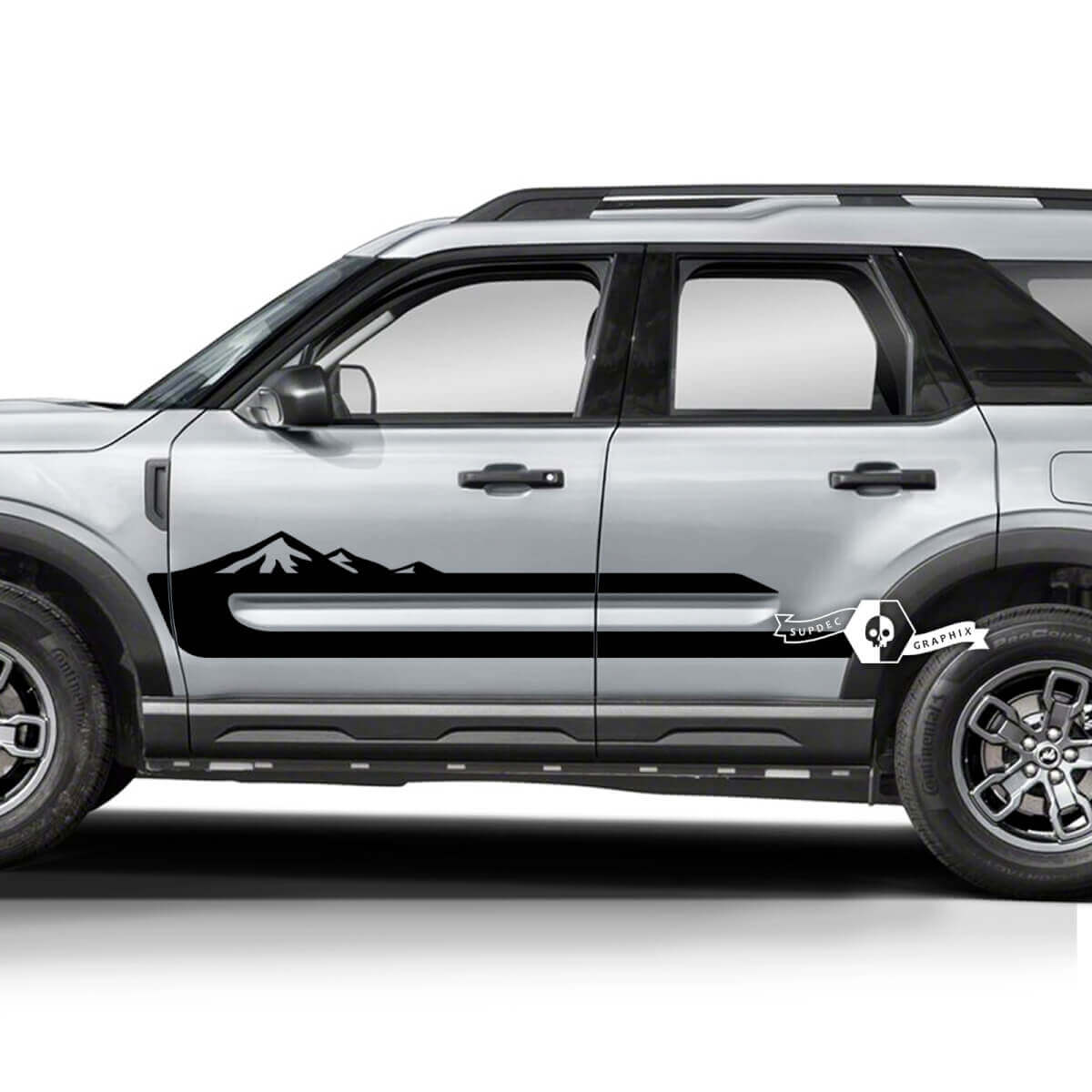 Par de pegatinas de calcomanías de montañas laterales para puertas de Musclecar horse
