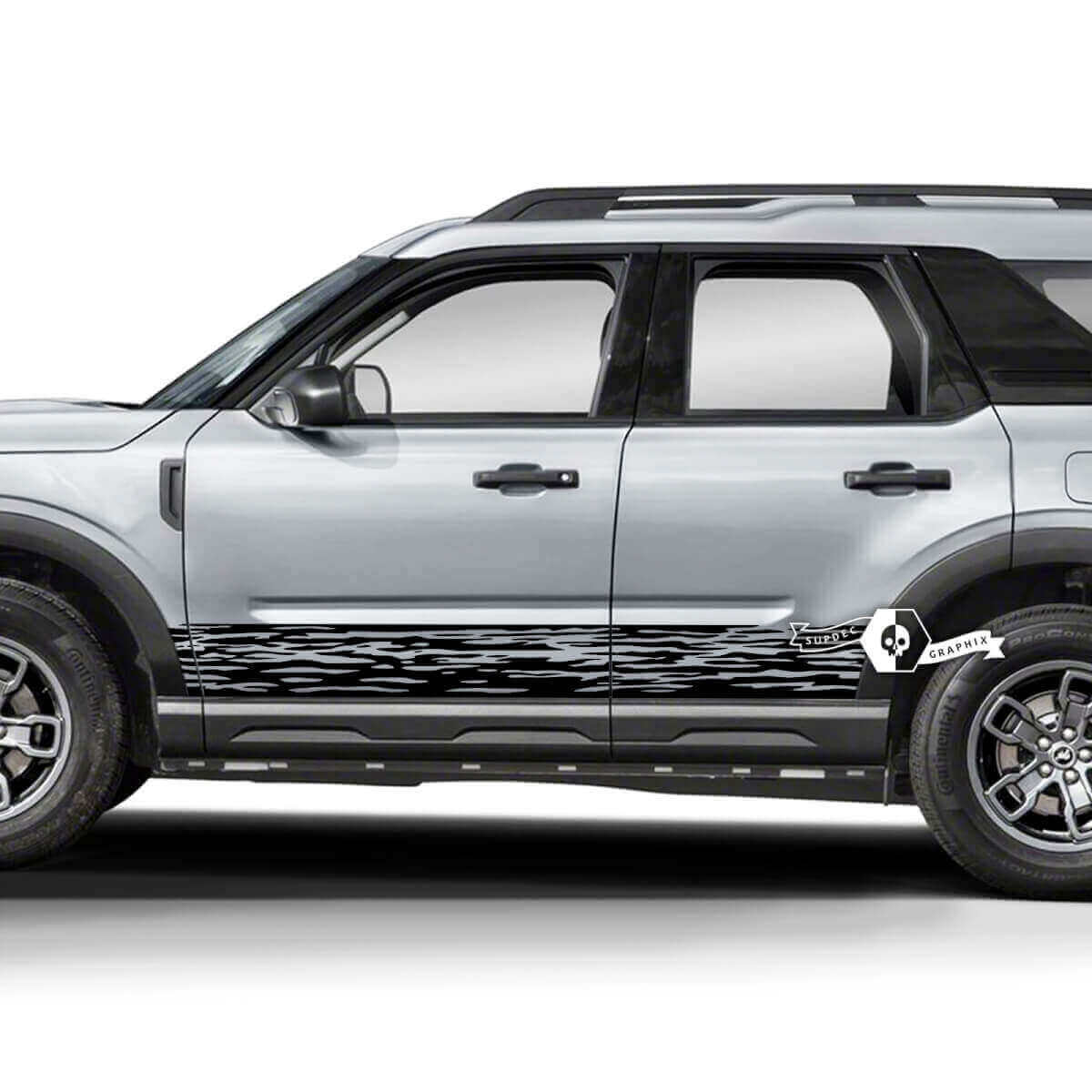Calcomanías adhesivas de panel lateral tipo salpicadura de pintura deslumbrante destruida para Ford Bronco