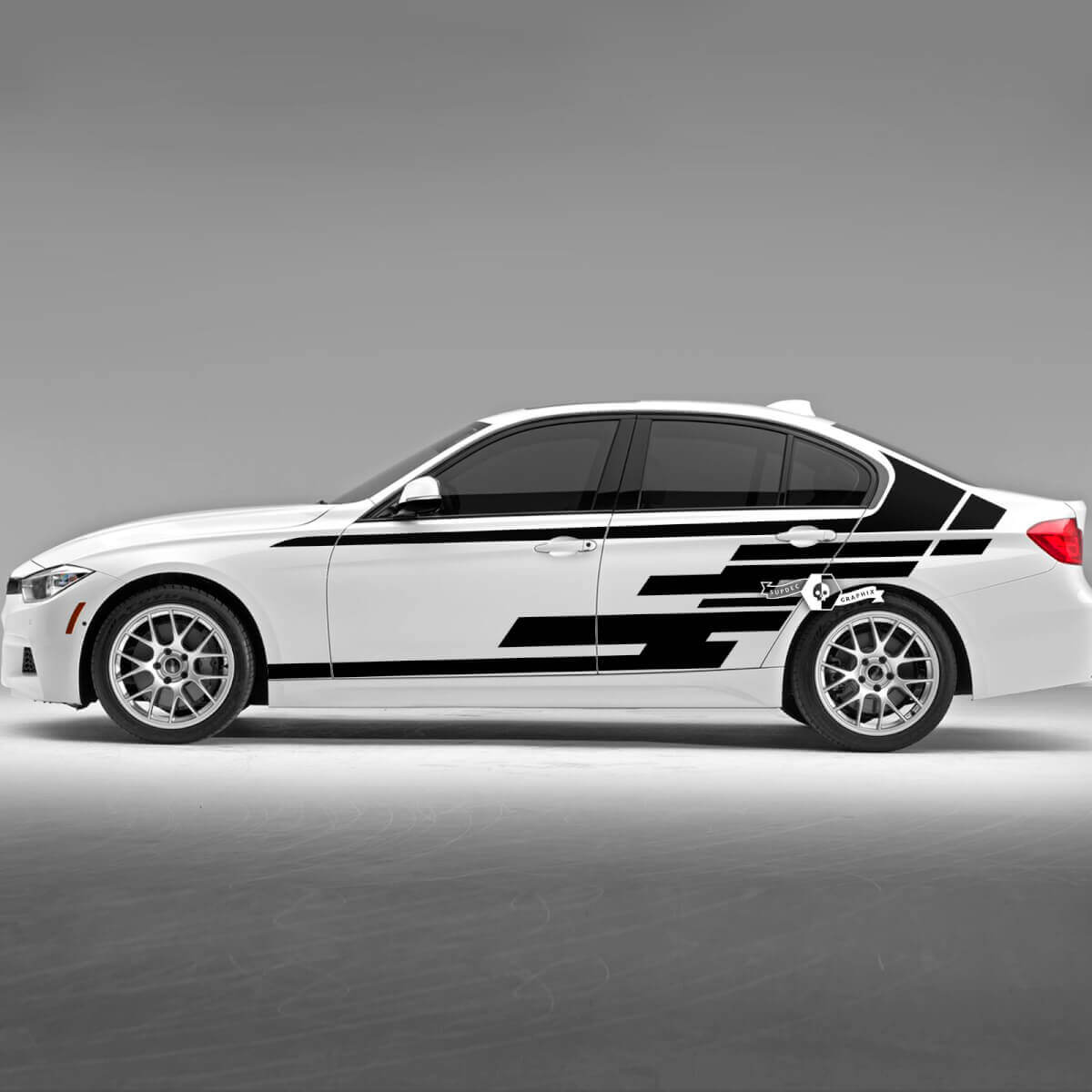 Par BMW Hood Doors Side Stripes Rally Motorsport Geometry Graphics Vinilo Calcomanía Pegatina F30 G20
